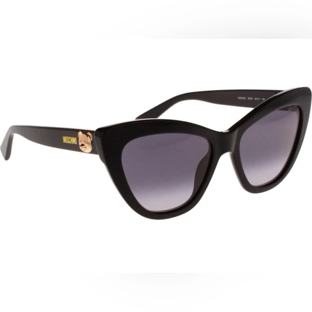 Moschino Teddy Bear Collection MOS122S Black Cat-Eye Sunglasses NIC